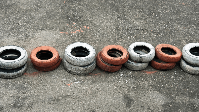 small go kart wheels on the track 